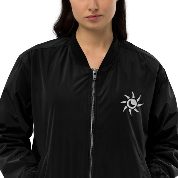 Black Bomber Jacket Bold Edition Front Closeup